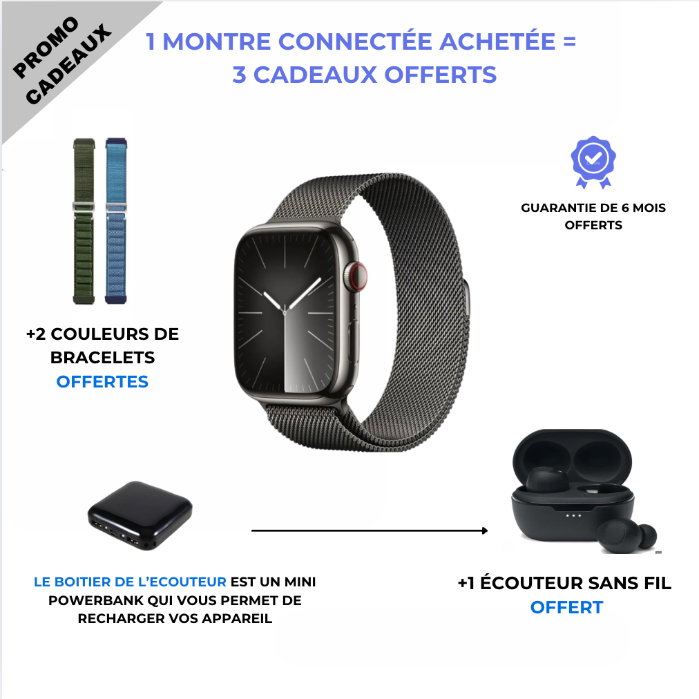 Smartwatch CONG (1 Achetée = 2 Couleurs OFFERTES)